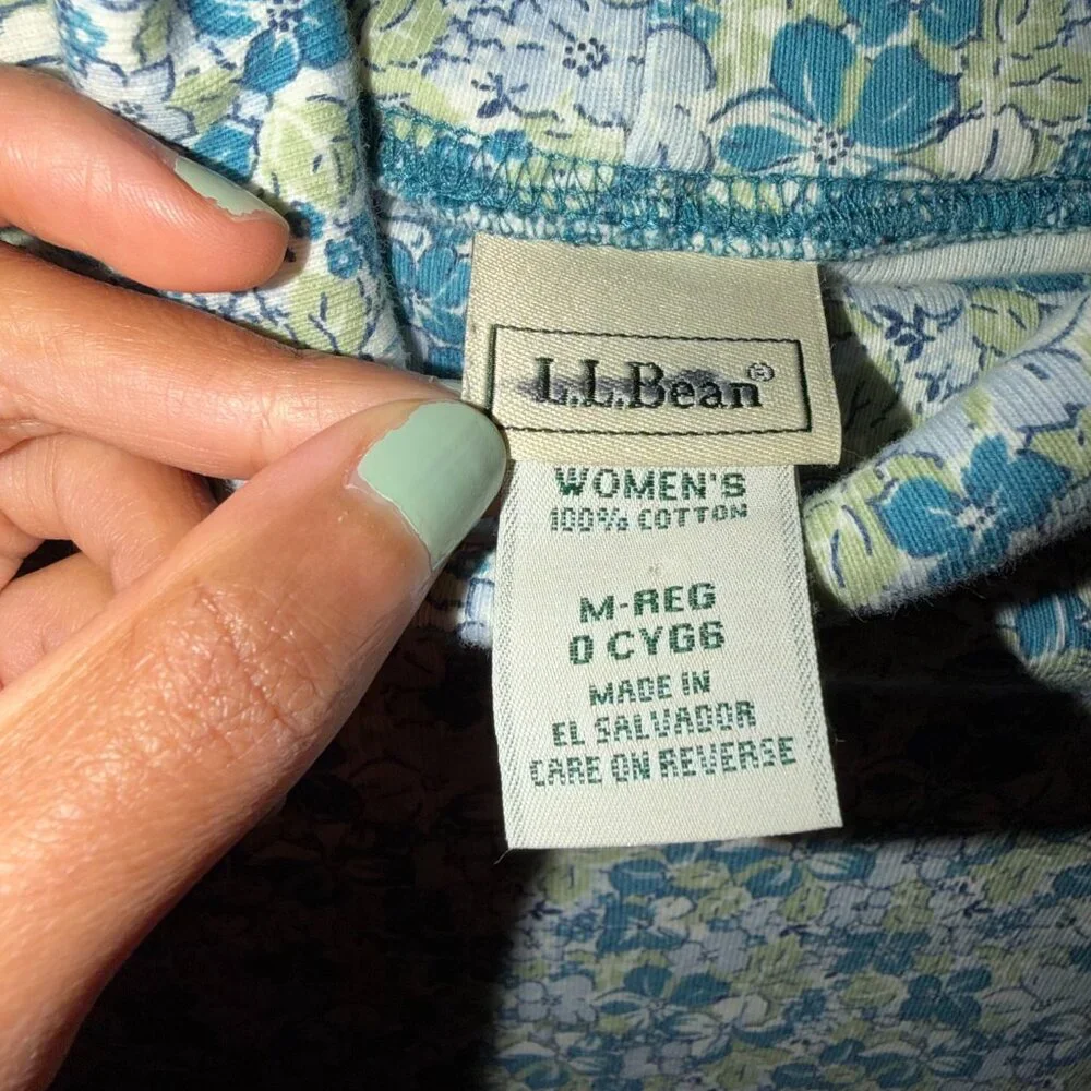 vintage l.l. bean floral long sleeve - Picture 3 of 7